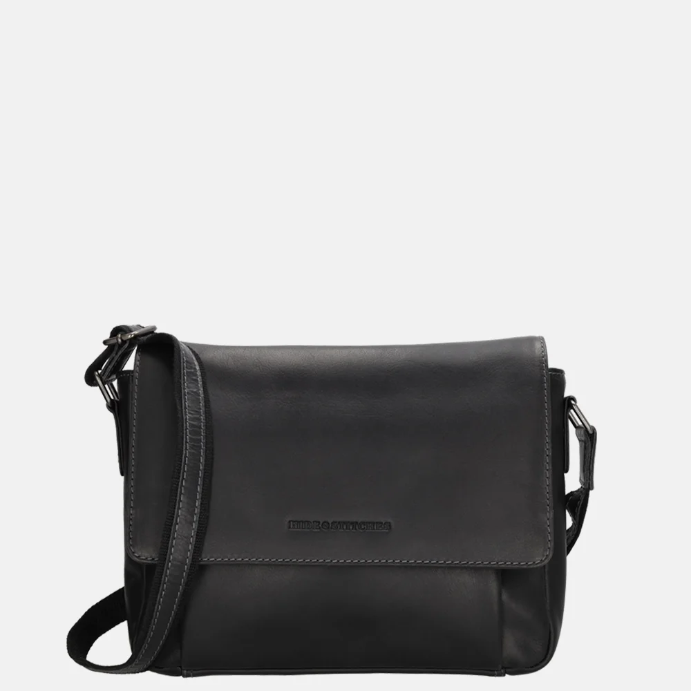 Hide & Stitches crossbody tas zwart
